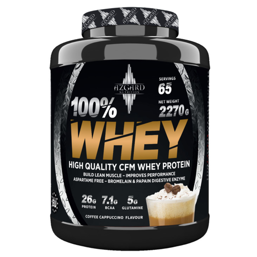 [5999569360678] Azgard Nutrition 100% Whey High Quality CFM Whey Protein-2.27KG-65Serv.-Coffee Cappuccino