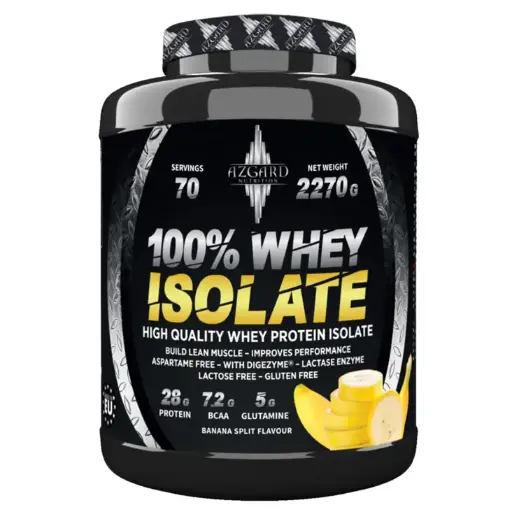 [5999569360425] Azgard Nutrition 100% Whey Isolate High Quality Whey Protein Isolate-2.27KG-70Serv.-Banana 