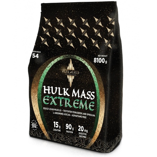 [5999569360982] Azgard Nutrition Hulk Mass Extreme-8.1KG-54Serv.-Cappuccino 