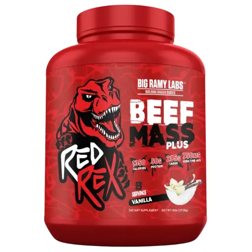 [6223007823173] Big Ramy Labs Red Rex Beef mass plus -2728gm -8serv.-Vanilla