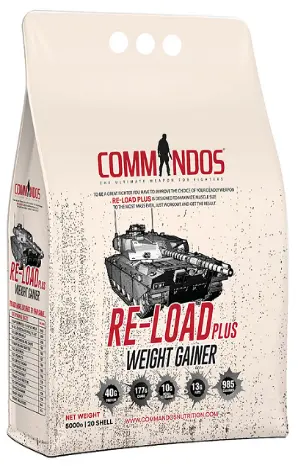 [6224009878185] Commandos Re-Load Plus Weight Gainer-5KG-20Serv.-Chocolate