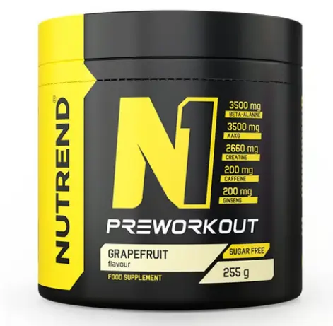 [8594073172242] Nutrend N1 Pre-Workout -255 G -NTD -Grapefruit Flavor