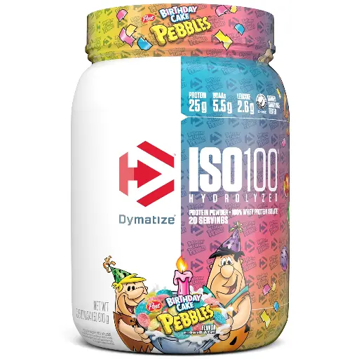 [705016600366] Dymatize Iso100 Hydrolyzed - Birthday Cake Pebbles - 650G - 20Serv
